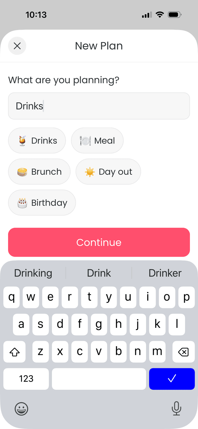 Create a plan in mymeets